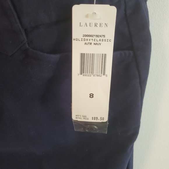NWT Lauren Ralph Lauren trousers dark blue soft size 8 business casual - Picture 10 of 10